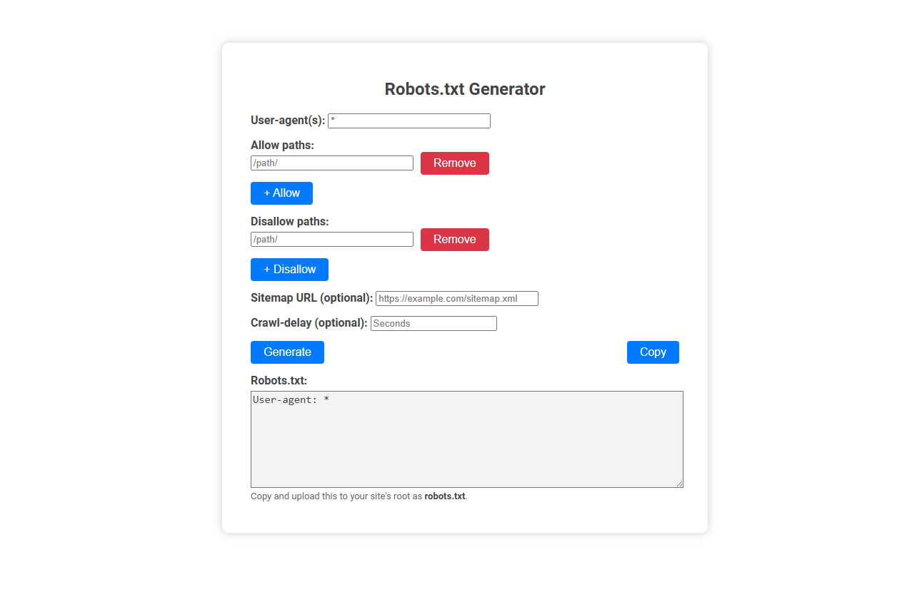 Boost Website Crawlability with a Free Online Tool for Robots.txt Generation