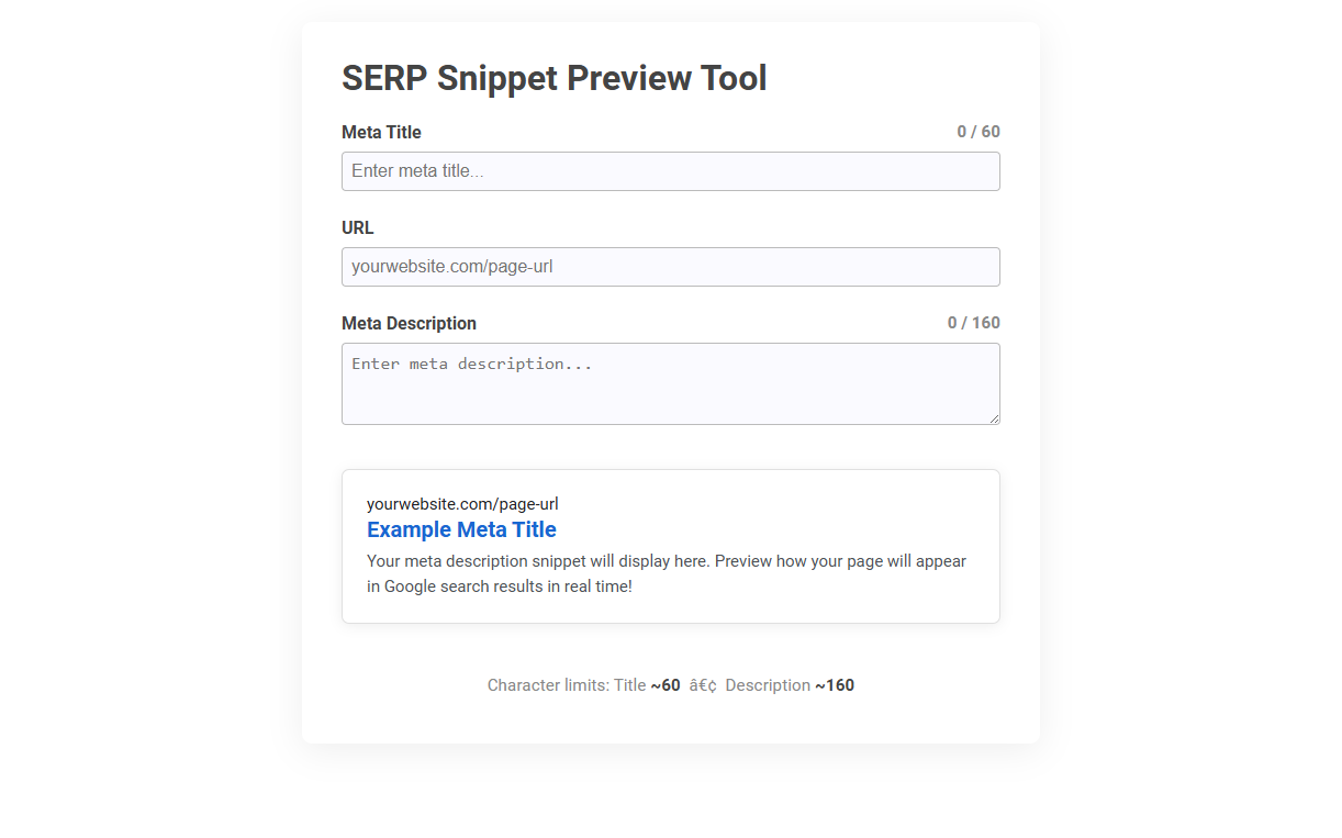 Free Online Tool for SERP Snippet Preview and Optimization