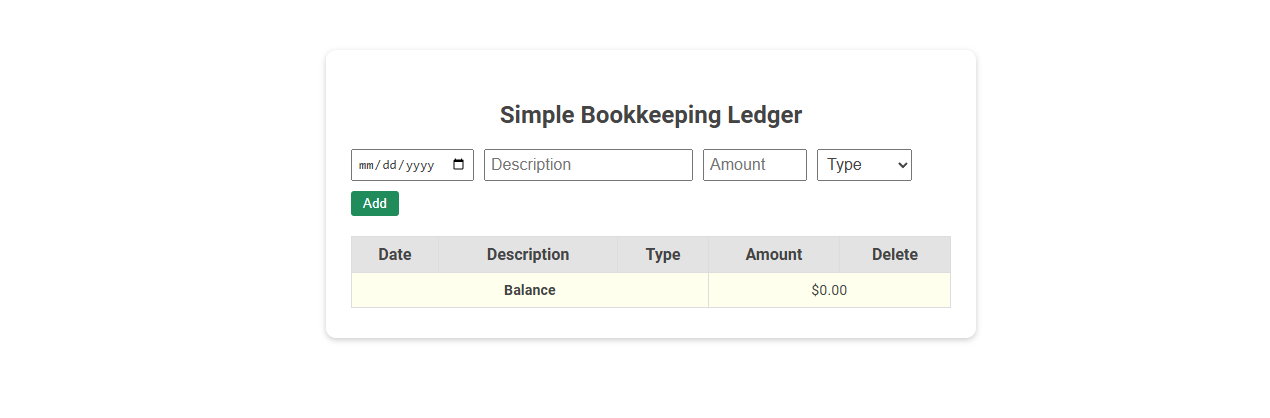Free Online Tool for Simple Bookkeeping Ledger Management in Accounting