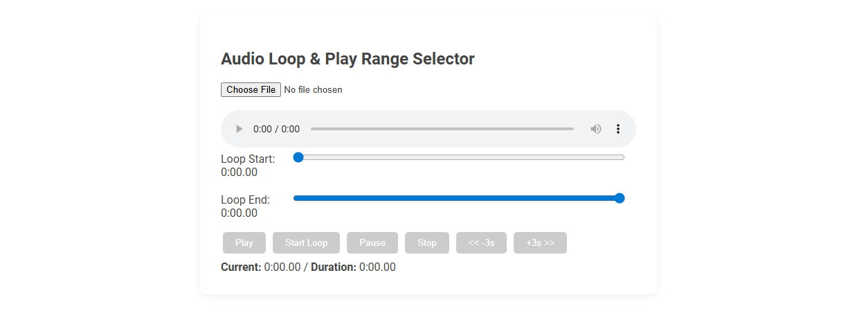 Free Online Tool for Audio Loop and Play Range Selection in Transcribing