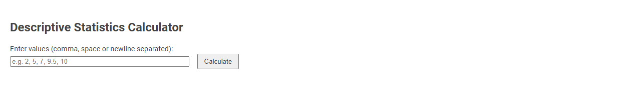 Free Online Tool for Descriptive Statistics Calculation and Data Analysis