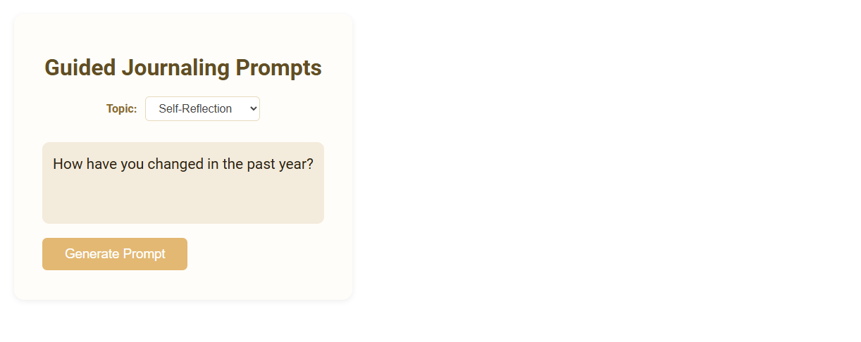Free Online Tool for Generating Guided Journaling Prompts for Therapists