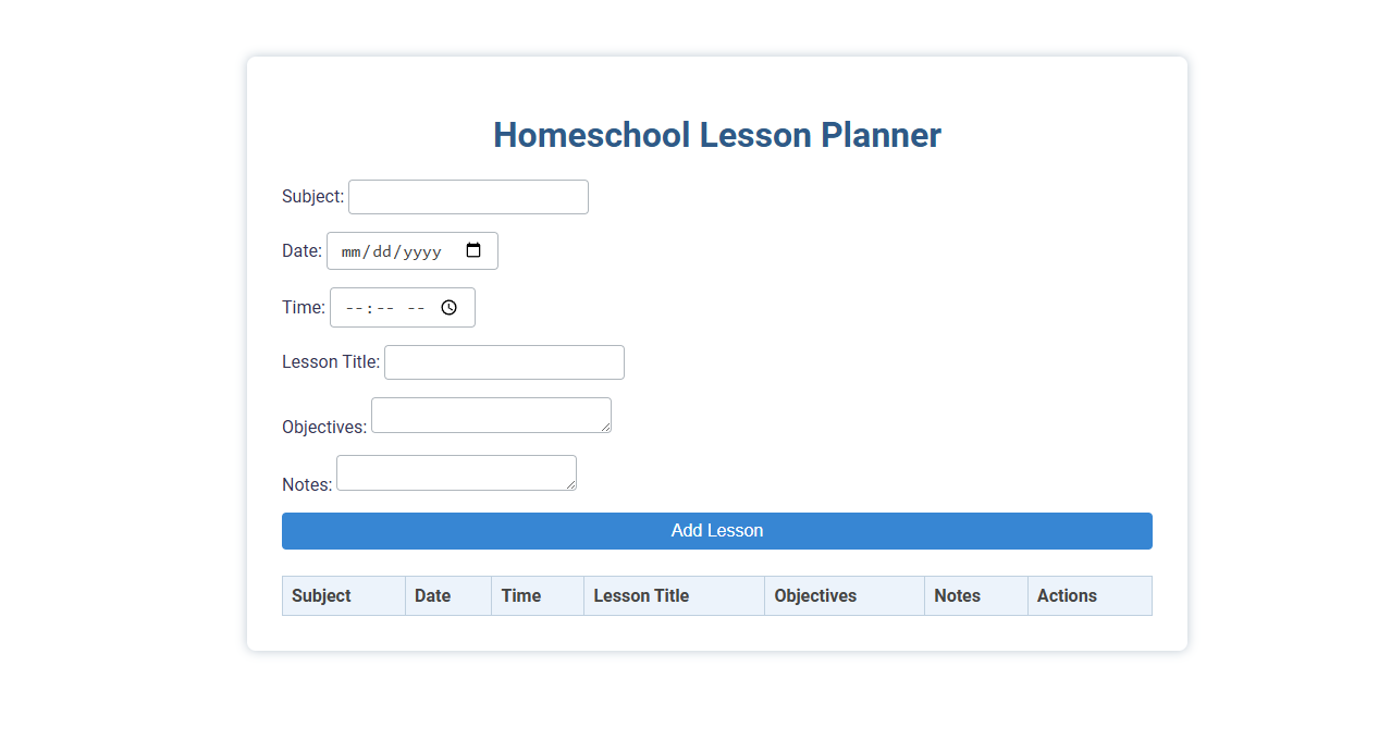 Free Online Tool for Organizing Homeschool Lesson Plans