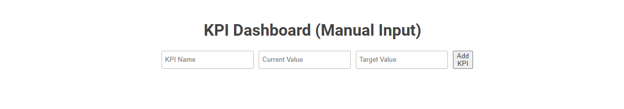 Free Online Tool for KPI Dashboard Creation with Manual Input for Consultants