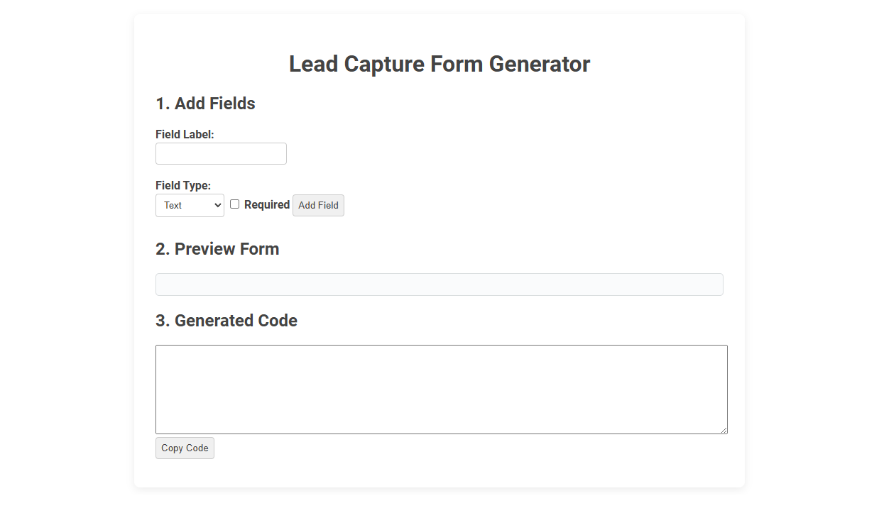 Free Online Tool for Effortless Lead Capture Form Generation for Marketers
