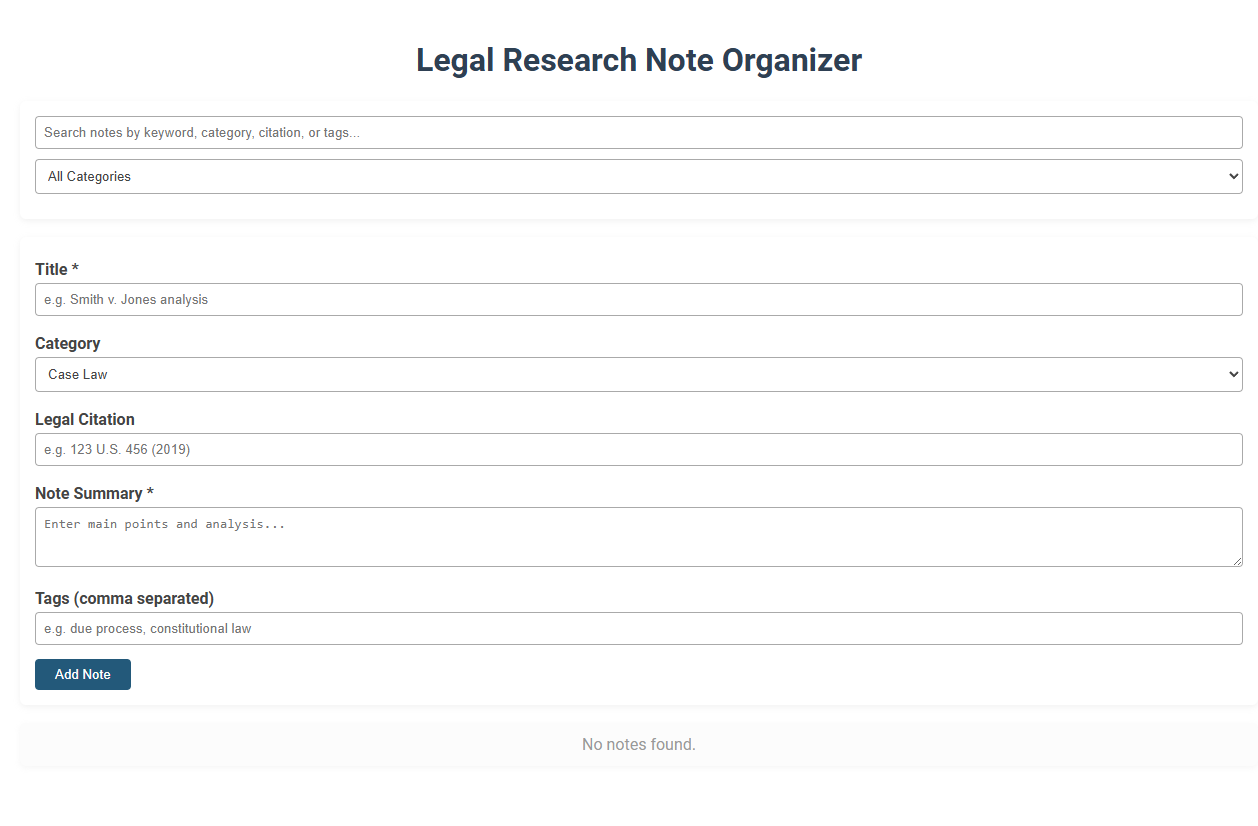 Free Online Tool for Effortless Legal Research Note Organization