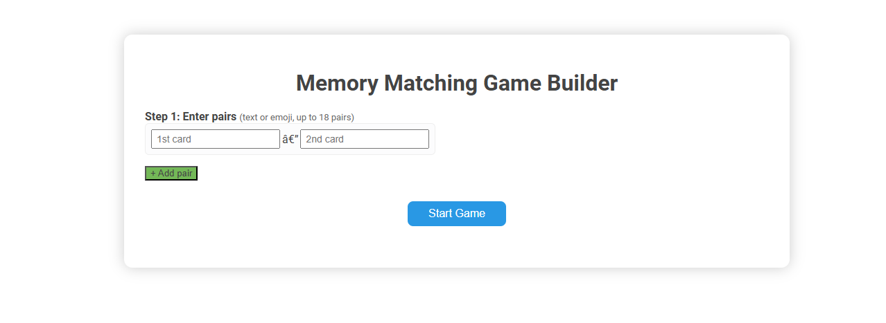 Free Online Tool for Creating Custom Memory Matching Games