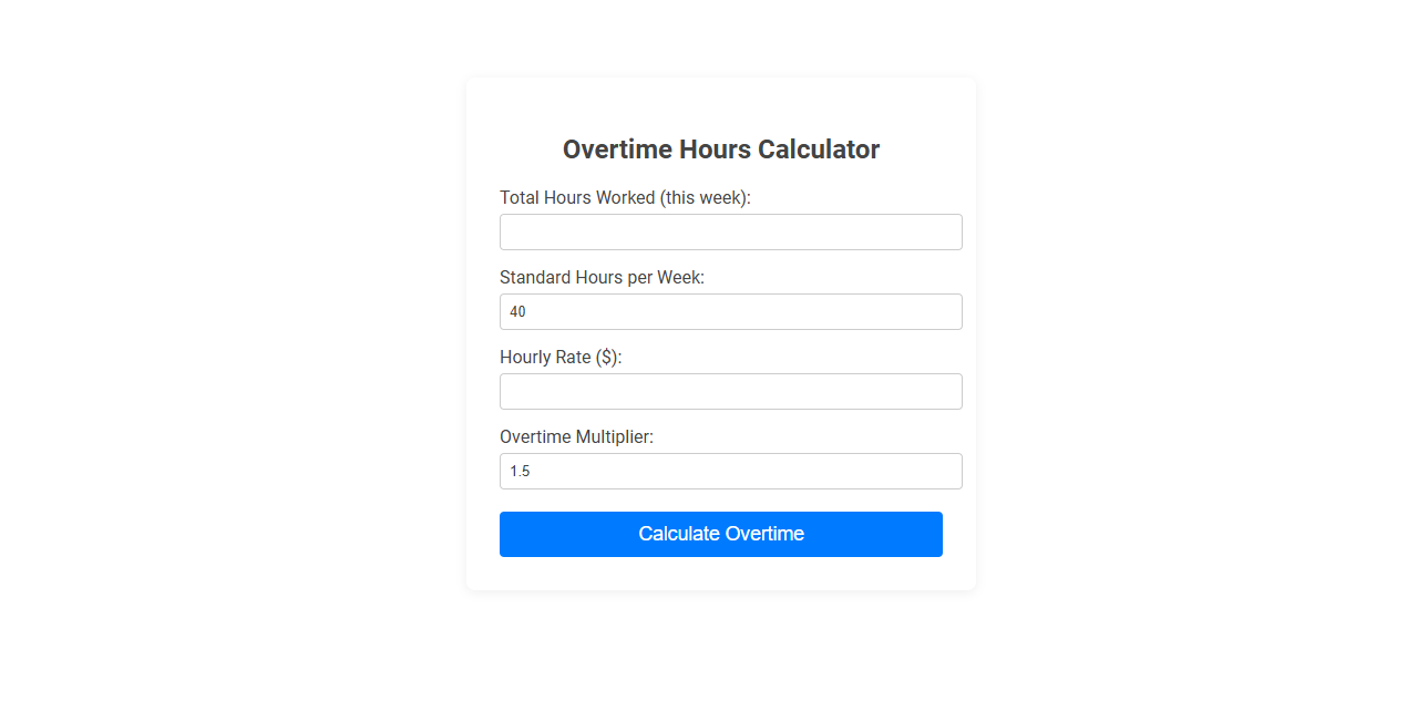 Free Online Tool for Accurate Overtime Hours Calculation for Managers