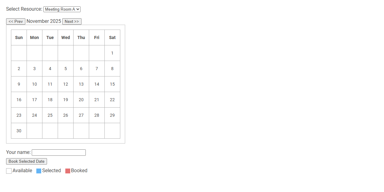Free Online Tool for Efficient Resource Booking Calendar Management