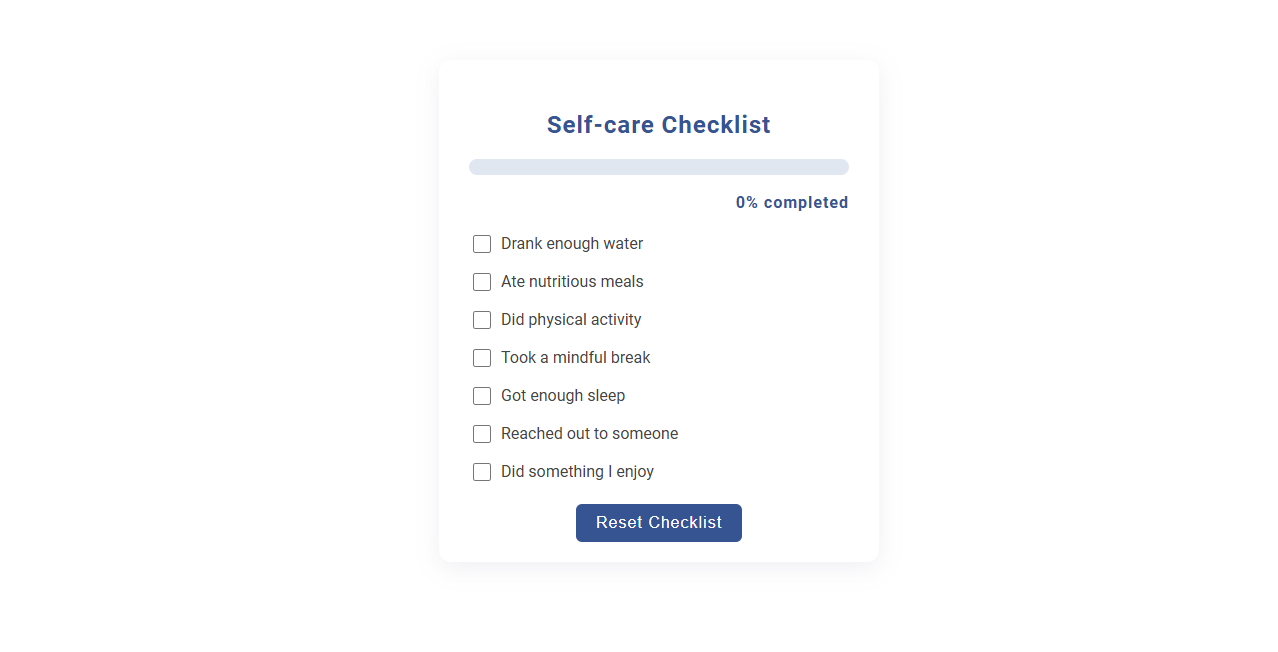 Free Online Tool for Creating a Personalized Self-Care Checklist for Therapists