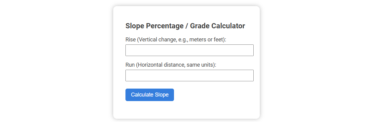 Free Online Tool for Calculating Slope Percentage and Grade