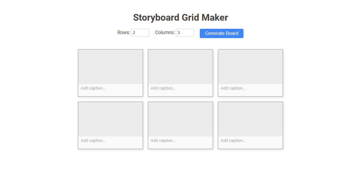 Free Online Tool for Creating Storyboard Grids for Videographers