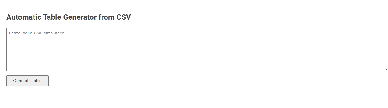Free Online Tool for Effortless Table Generation from CSV Files