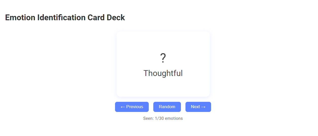Enhancing Therapy Sessions with a Free Online Tool for Emotion Identification Card Decks