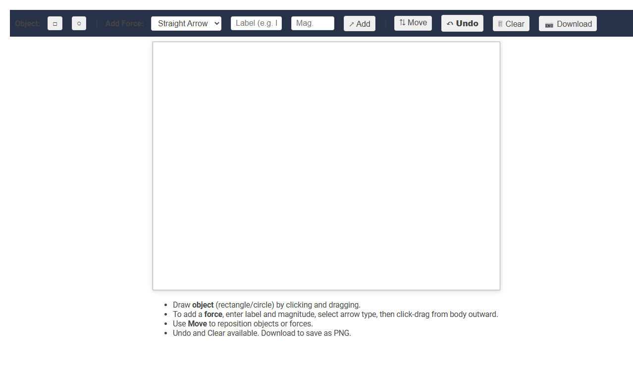 Free Online Tool for Creating Free Body Diagrams for Engineers