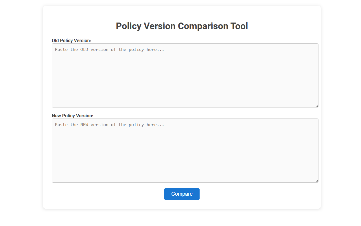 Free Online Tool for Policy Version Comparison in Audit Processes