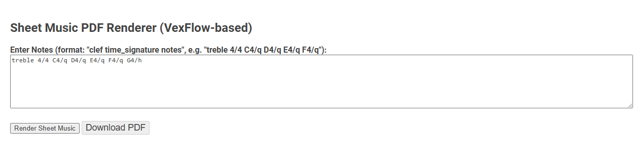 Free Online Tool for Rendering Sheet Music PDFs with VexFlow