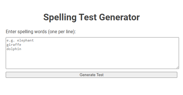 Free Online Tool for Creating Custom Spelling Tests for Teachers