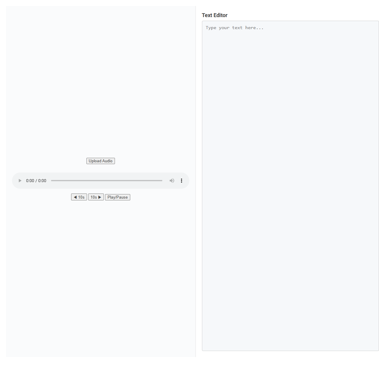 Free Online Tool for Split-Screen Audio and Text Editing in Transcription